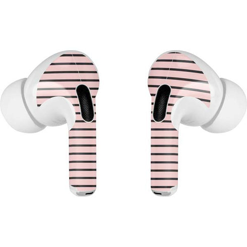 Pink and Black Stripes AirPods Skins